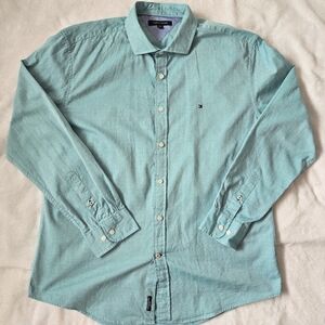 Tommy Hilfiger Men's Teal Casual Button-Down Shirt